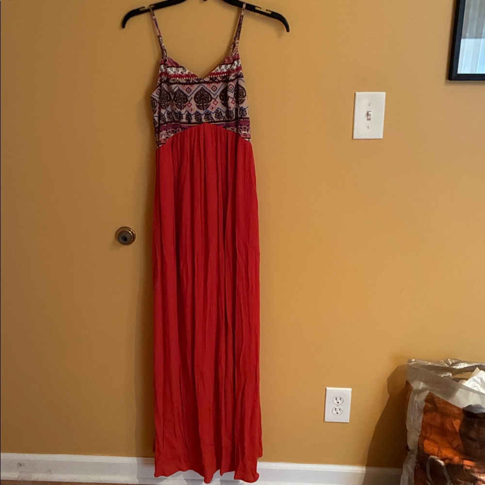 Xhilaration Red and Black Geometric Dress